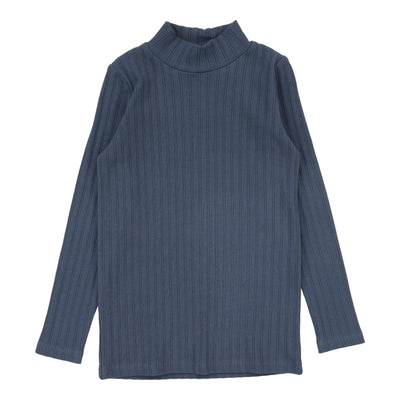 Analogie Double Rib Mockneck - Off Blue