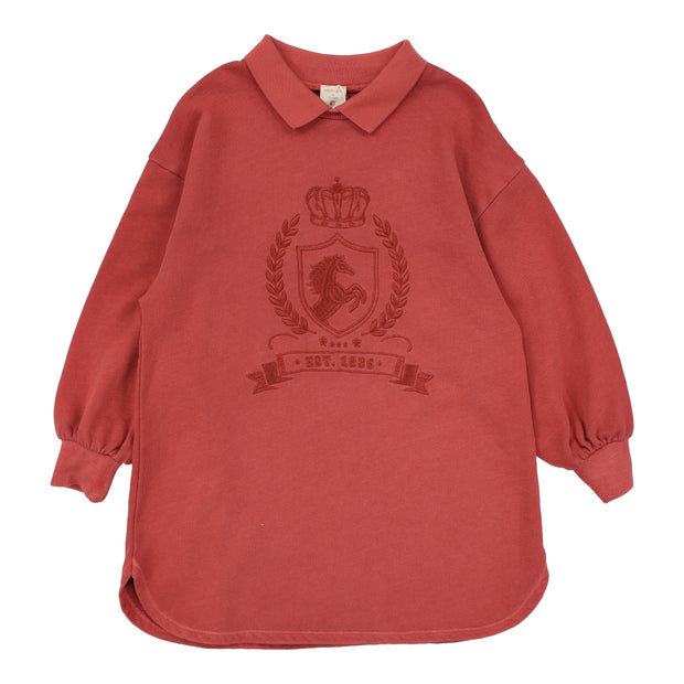 Analogie Emblem Sweatshirt Dress - Mineral Red
