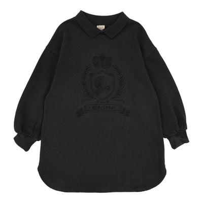 Analogie Emblem Sweatshirt Dress - Black Wash