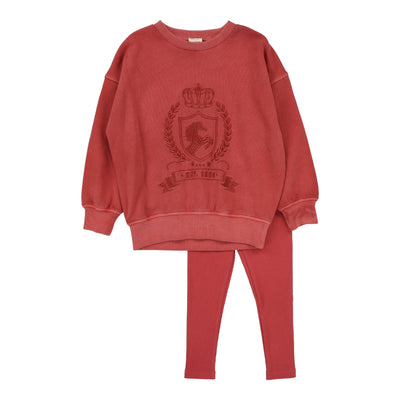 Analogie Emblem Sweatshirt Set - Mineral Red