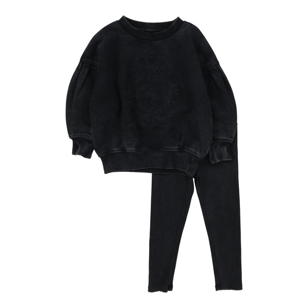 Analogie Emblem Sweatshirt Set - Black Wash
