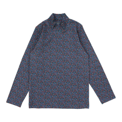Lil Legs Floral Mockneck - Off Blue