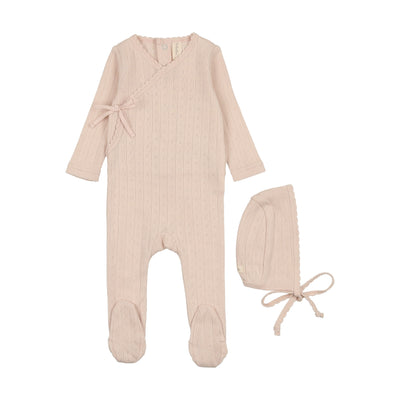 Lilette petal pink fine pointelle footie set from our Fine Pointelle.