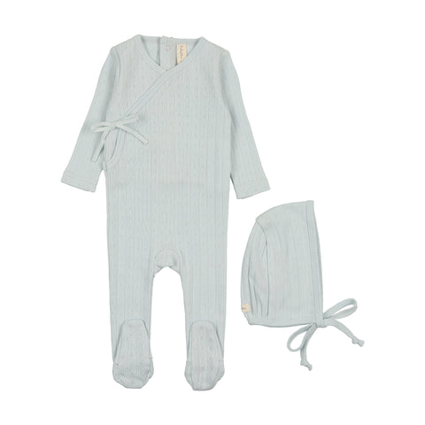 Lilette sky blue fine pointelle footie set from our Fine Pointelle.
