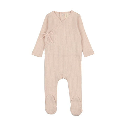 Lilette petal pink fine pointelle footie from our Fine Pointelle.