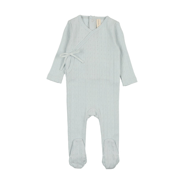 Lilette sky blue fine pointelle footie from our Fine Pointelle.