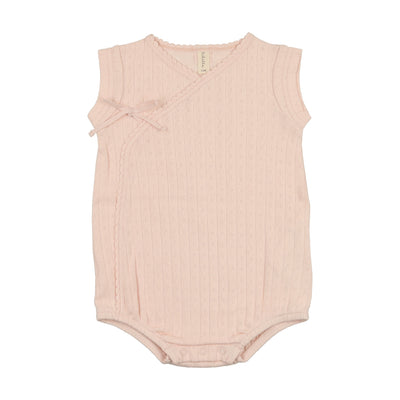 Lilette petal pink fine pointelle romper from our Fine Pointelle.