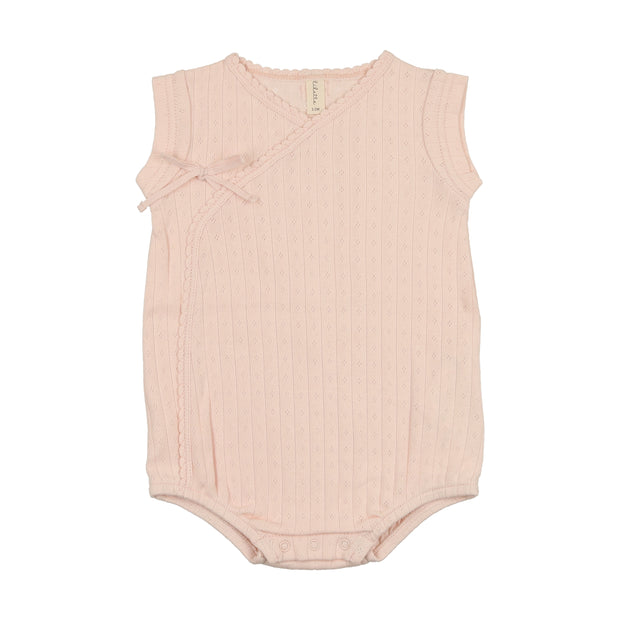 Lilette petal pink fine pointelle romper from our Fine Pointelle.