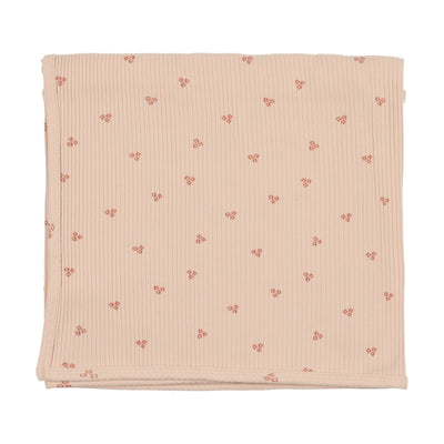 Lilette Flower Ribbed Blanket - Peach