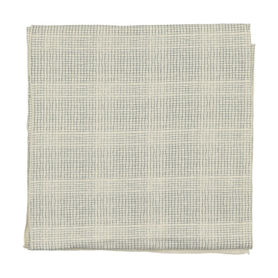 Lilette Grid Blanket - Cream/Blue