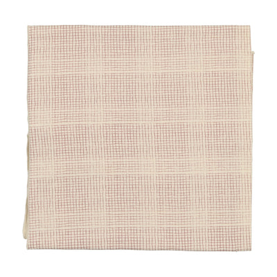 Lilette Grid Blanket - Cream/Rose