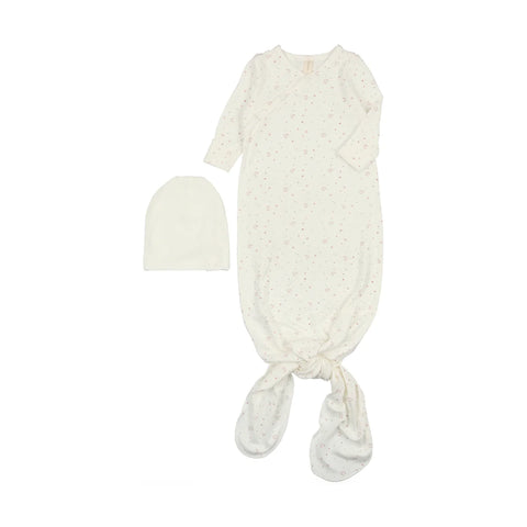 Lilette starry night rose baby gown set from our Cotton Graphic.