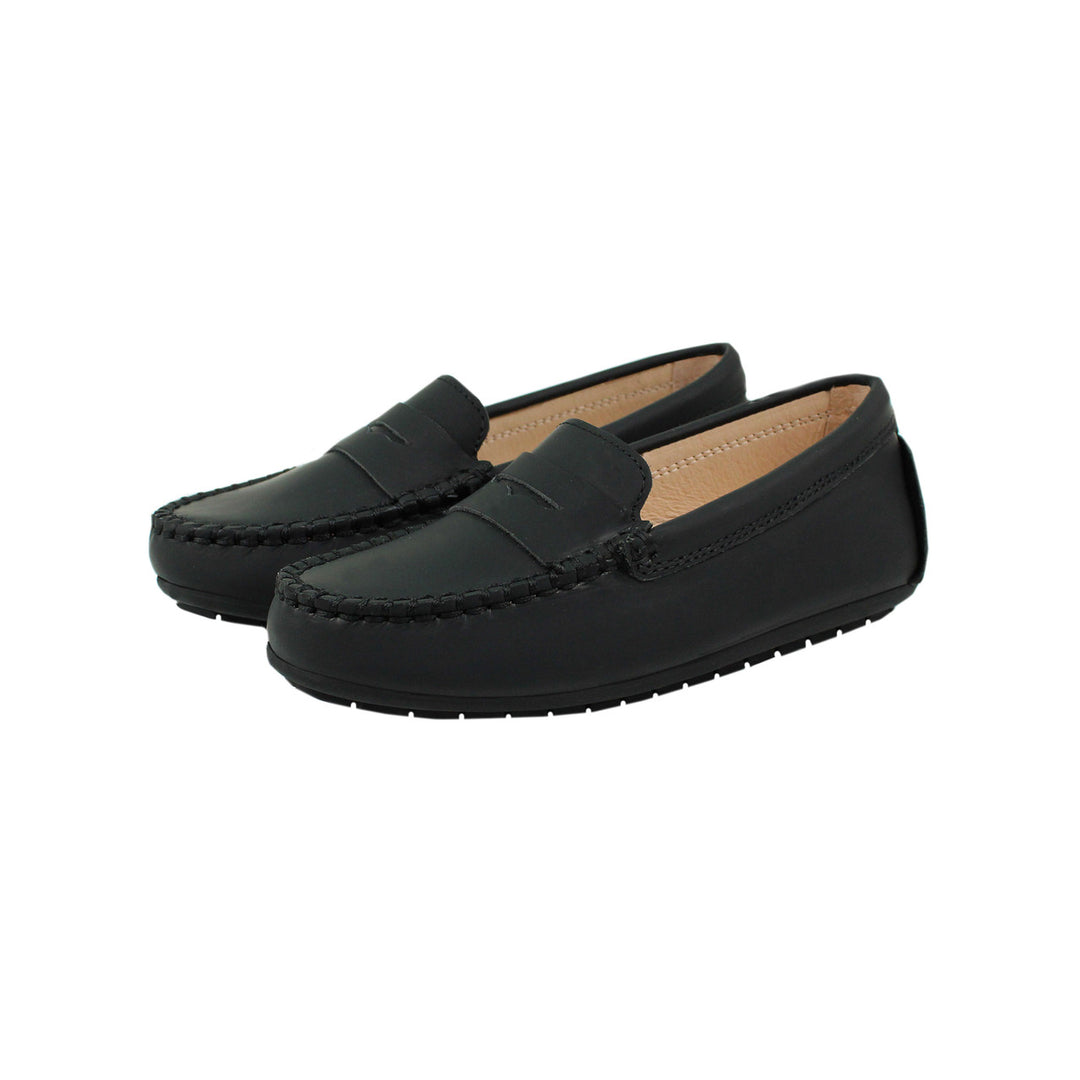 Girls black penny loafers top