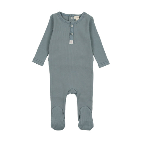 Lil Legs Henley Footie - Ocean