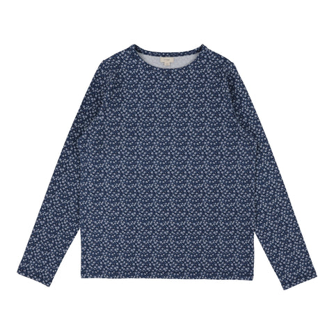 Lil Legs navy poppy floral t-shirt long sleeve from our Printed Weekday Collection.