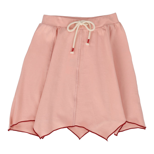 Lil Legs coral asymmetrical skirt from our Vintage Contrast Collection.