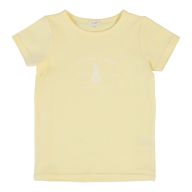 Lil Legs yellow boys print t-shirt short sleeve from our Vintage Contrast Collection.