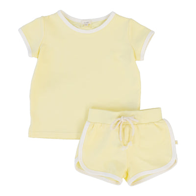 Lil Legs yellow boys set from our Vintage Contrast Collection.