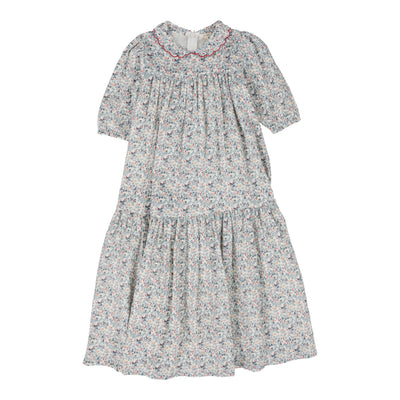 Lil Legs Floral Maxi Dress Three Quarter Sleeve - Floral Head Shoulders Toes & Bows Lil Legs Floral Maxi Dress Three Quarter Sleeve - Floral Head Shoulders Toes & Bows