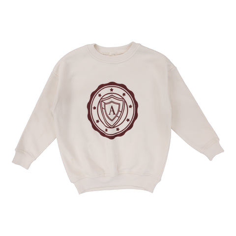 Lil Legs Logo Sweatshirt - Cream/Burgundy
