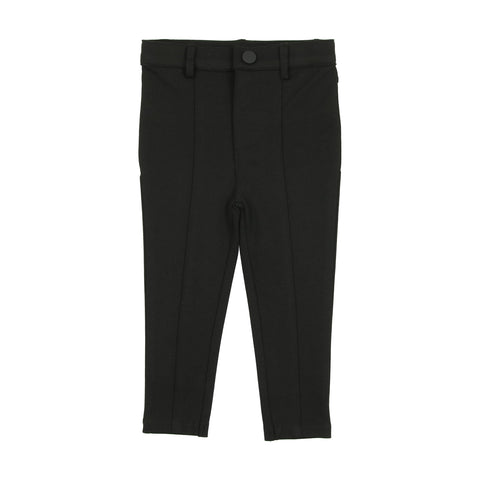 Lil Legs Boys Shabbos Dressy Stretch Pants without Seam in Black, Husky fit