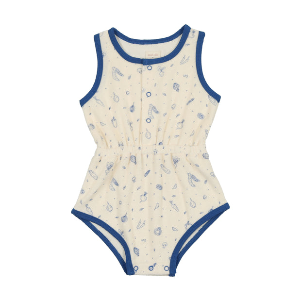 Analogie Multigarden Romper - Cream/Royal Blue