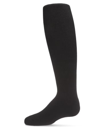 Memoi Girls Thin-Ribbed Cotton Sweater Tights - Black MK-315