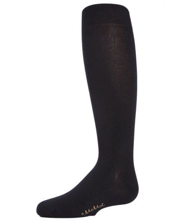 Memoi Solid Modal Knee Socks - Black MK-5057