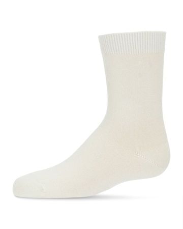 Memoi Bamboo Crew Socks - Winter White MK-6166