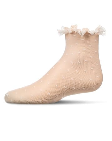 Memoi Lace Dot Anklet - Winter White MKF-1013