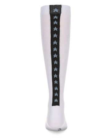 Memoi Star-Backed Knee Socks - Blue MKF-7157
