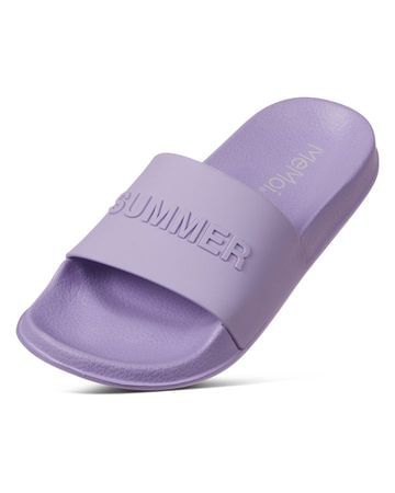 Memoi Waterproof "Summer" Open-Toe Slides - Lavender MKS-0012