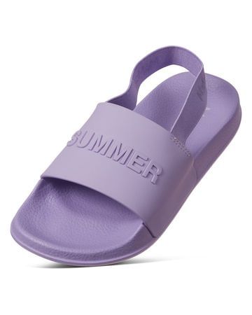 Memoi Waterproof "Summer" Open-Toe Slides - Lavender MKS-0012