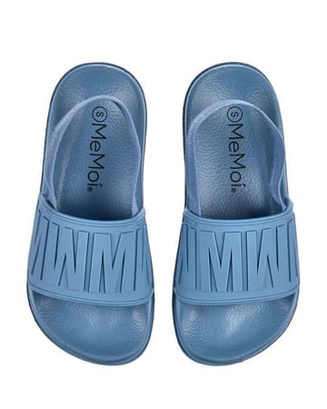 Memoi Waterproof Designer Open-Toe Slides - Blue MKS-0018