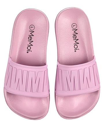 Memoi Waterproof Designer Open-Toe Slides - Pink MKS-0018
