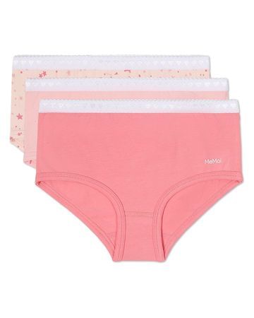 Memoi Girls Panties 3-Pack - Pinks MKU-1106