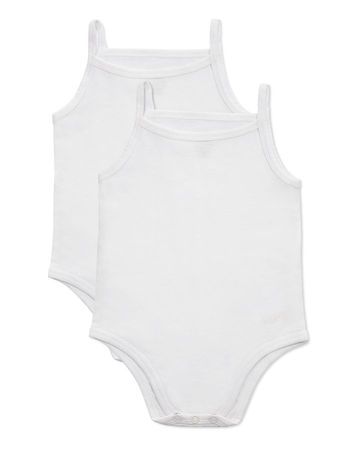 Memoi Babies Cotton Onesies Bodysuits - White MKU-2000