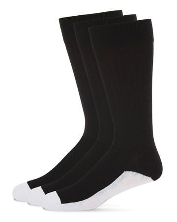 Memoi Men's White Sole Socks 3-pack - Black MM-452