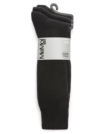 Memoi Men's Pin Ribbed Dress Socks 3-pack - Black MM-453