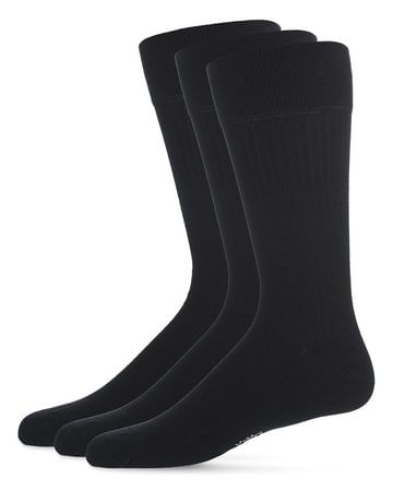 Memoi Thin Ribbed Men's Mercerized Cotton Socks 3 Pack Black 9-11 Memoi Thin Ribbed Men's Mercerized Cotton Socks 3 Pack Black 9-11