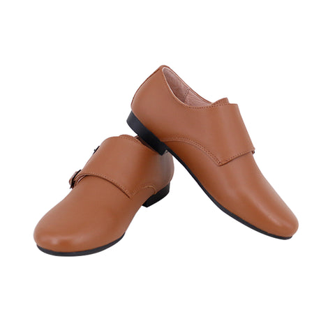 Perroquet Leather Monk Strap Shoes - Luggage