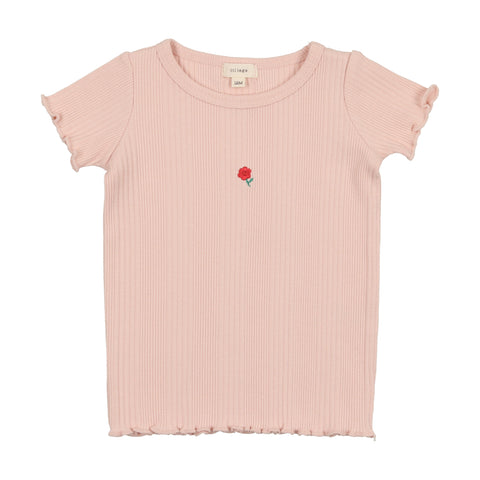 Lil Legs Multi Ribbed T-Shirt Short Sleeve - Light Pink