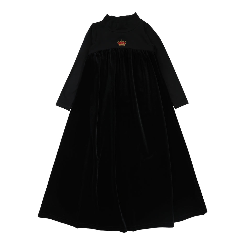 Lil Legs Velour High Waisted Maxi - Black Crown Lil Legs Velour High Waisted Maxi - Black Crown
