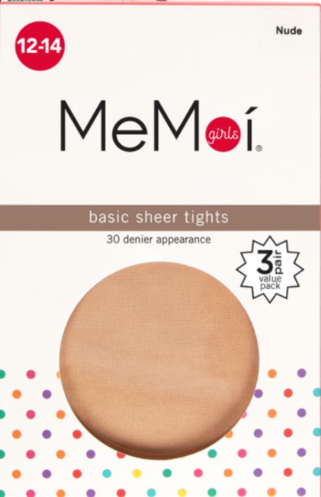 Memoi Girls 30 Denier Sheer Stockings 3-Pack - Nude MK-3033