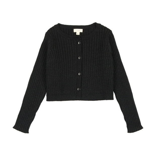 Lil Legs Metallic Cardigan - Black