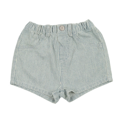 Analogie Denim Stripe Shorts (Printed Denim Collection) - Light Denim