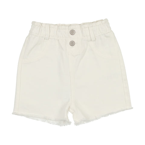 Lil Legs Paperbag Shorts - White Denim