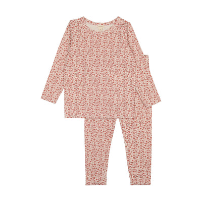 Lil Legs Printed Pajamas Loungeset Long Sleeve - Rosewood Floral