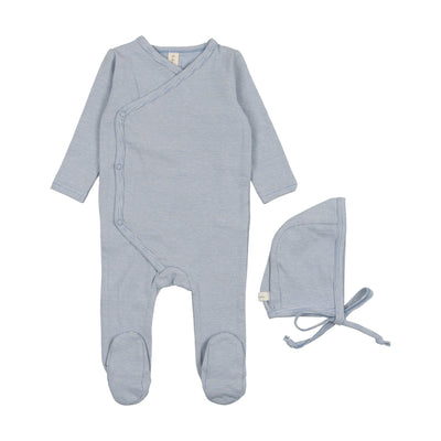 Lilette Pinstripe Footie Set - Blue