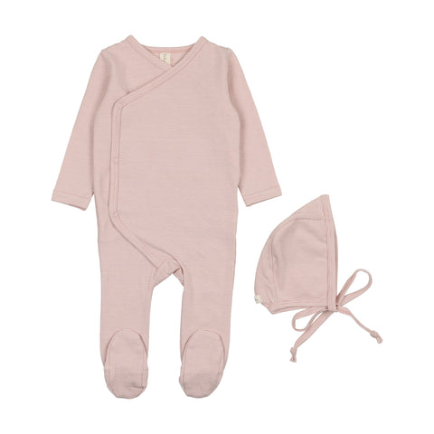 Lilette Pinstripe Footie Set - Pink